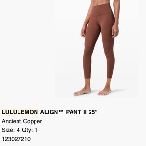 Lululemon aligns 25” 7/8 length